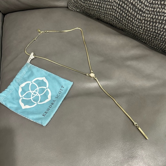 Kendra Scott Starla Y Necklace Drusy & Gold - Picture 2 of 5